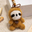 Cute Sloth Plush Keychain & Bag Charm - Soft Cartoon Stuffed Pendant