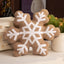 Adorable Festive Snowflake Cushion with White Embroidery | Soft Sofa Decor