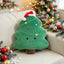 Adorable Festive Christmas Tree Cushion with Santa Hat | Soft Winter Sofa Decor