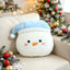 Adorable Festive Snowman Head Cushion with Blue Winter Hat | Soft Sofa Decor
