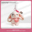 Kawaii Pink Bunny Soft Plush Keychain - Cute Stuffed Animal Bag Charm with Mini Hat, Crossbody Bag & Hook for Backpack, Keys & Gift