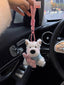 Cute Puppy Dog Plush Keychain with Blue Sweater - Soft Stuffed Pendant