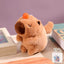 Cute Capybara Plush Keychain with Orange and Tail - Soft Cartoon Bag Charm