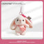 Cute Pink Bunny Plush Keychain with Mini Bag - Soft Stuffed Pendant