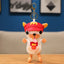 Cute Yellow Puppy Dog Plush Keychain with Fast Food Uniform - Soft Stuffed Pendant