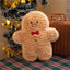Adorable Festive Gingerbread Man Cushion | Soft Winter Holiday Sofa Decor