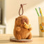 Cute Capybara Plush Keychain with Croissant - Soft Cartoon Bag Charm