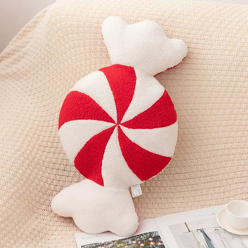 Adorable Festive Swirl Candy Cushion with Wrapper Ends | Soft Sofa Decor