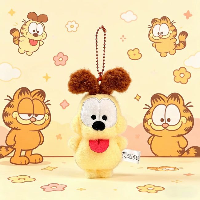 Cute Odie Plush Keychain & Bag Charm - Soft Cartoon Stuffed Pendant Hover Image