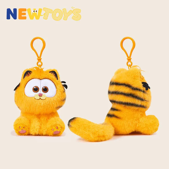Cute Garfield Sitting Plush Keychain & Bag Charm - Soft Stuffed Pendant Hover Image
