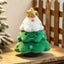 Adorable Festive Christmas Tree Plushie with Snow Top & Smiling Face | Holiday Decor