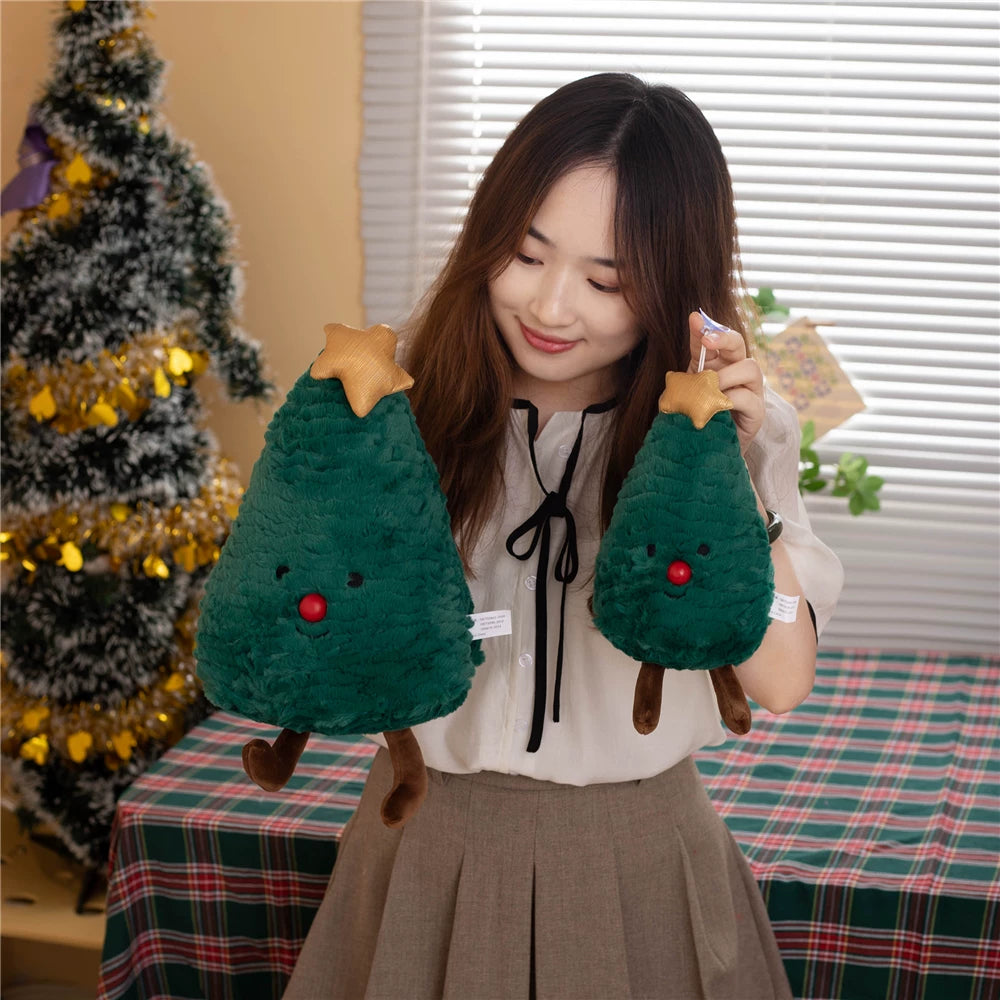 Adorable Festive Christmas Tree Plushie with Legs | Soft Winter Room & Sofa Decor