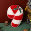 Adorable Festive Candy Cane Cushion with Green Bow | Soft Sofa Decor
