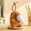 Cute Capybara Plush Keychain with Little White Fish - Soft Cartoon Bag Charm