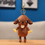 Cute Brown Puppy Dog Plush Keychain with Big Ears & Yellow Hands - Soft Stuffed Pendant