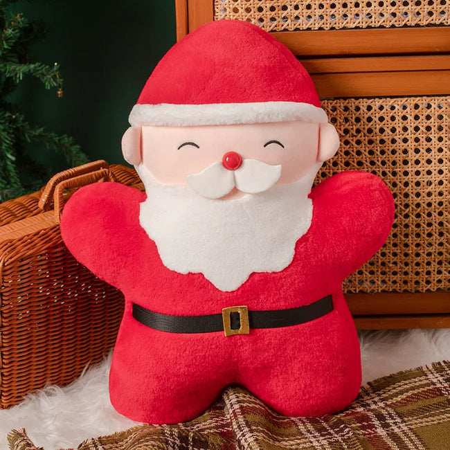 Adorable Festive Santa Cushion with Big Beard & Red Nose | Soft Sofa Decor Hover Image