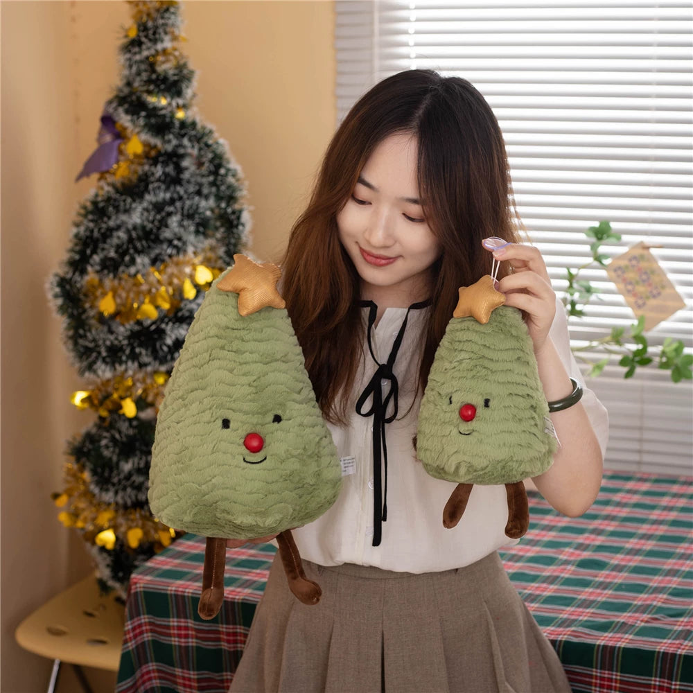 Adorable Festive Christmas Tree Plushie with Legs | Soft Winter Room & Sofa Decor