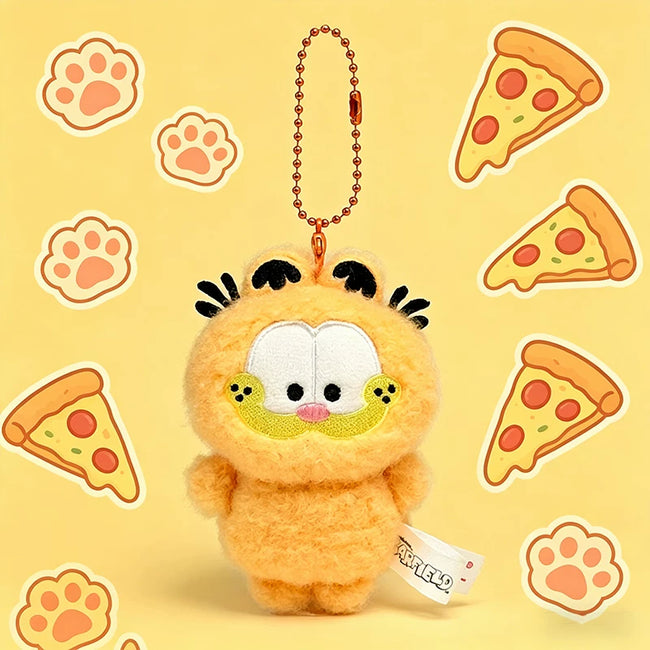 Cute Garfield Plush Keychain & Bag Charm - Soft Cartoon Stuffed Pendant Hover Image
