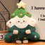 Adorable Festive Tree Cushion with Rosy Cheeks & Limbs | Soft Sofa Decor
