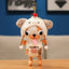 Cute Yellow Puppy Dog Plush Keychain with Overalls & Animal Hat - Soft Stuffed Pendant