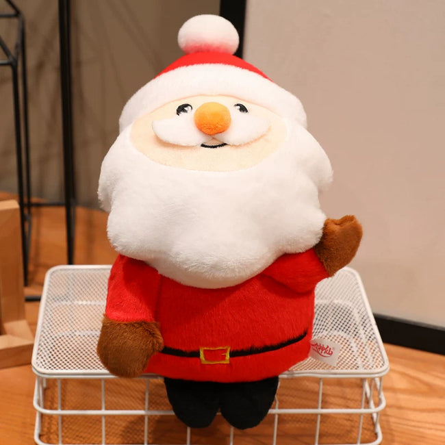 Adorable Festive Santa Claus Plushie with Mittens | Soft Holiday Room & Sofa Decor Hover Image