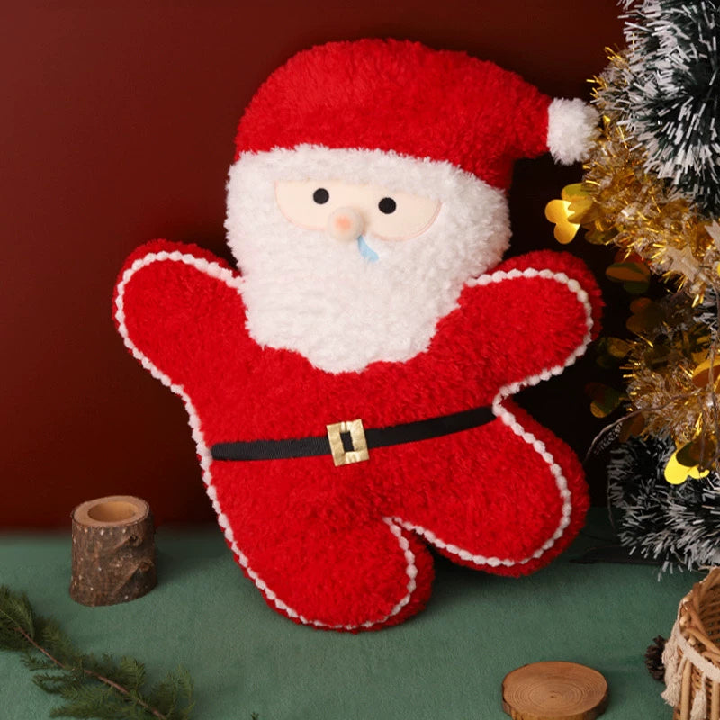 Adorable Festive Santa Cushion with Belt & White Beard | Soft Sofa Decor