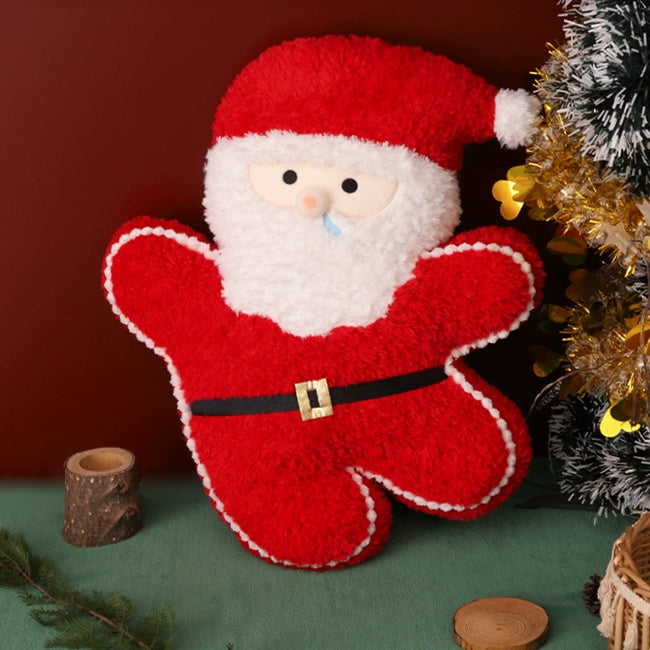 Adorable Festive Santa Cushion with Belt & White Beard | Soft Sofa Decor Hover Image