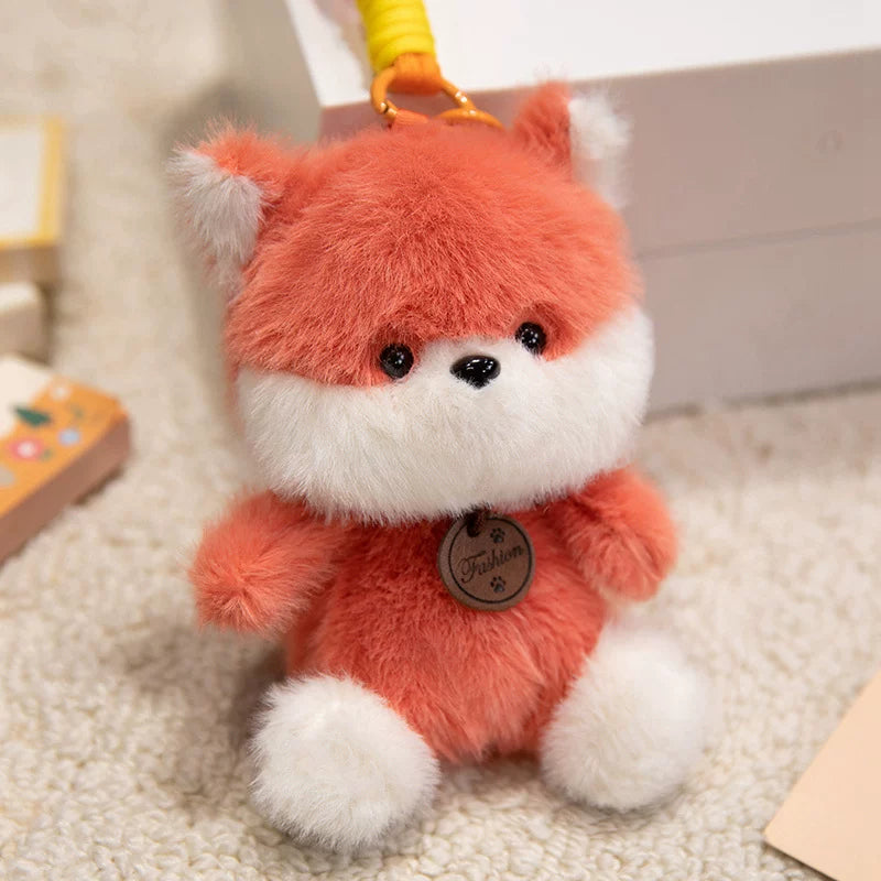 Cute Fox Plush Keychain & Bag Charm - Soft Cartoon Stuffed Pendant