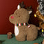 Adorable Festive Reindeer Cushion with Scarf & Antlers | Soft Sofa Decor