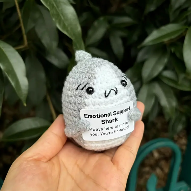Handmade Emotional Support Shark Pebble Hover Image
