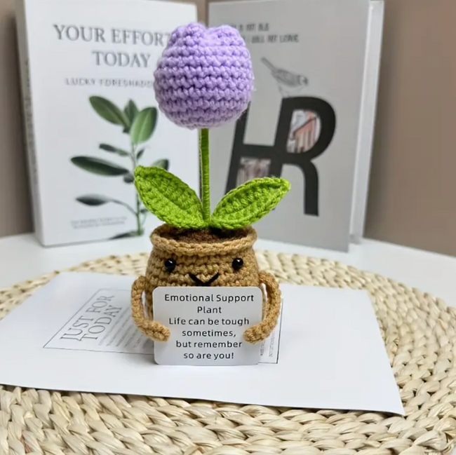 Handmade Emotional Support Plant Purple Tulip Hover Image