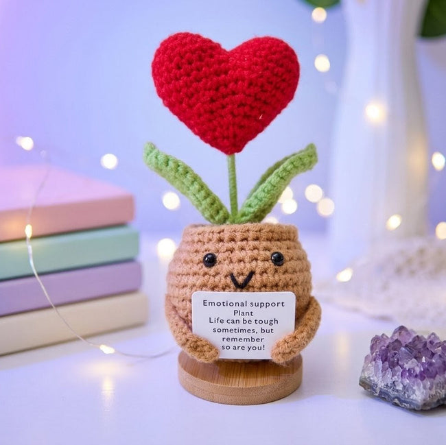 Handmade Emotional Support Plant With Red Heart Main Image